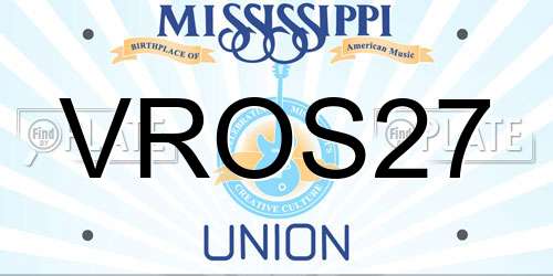 VROS27 Mississippi License Plate