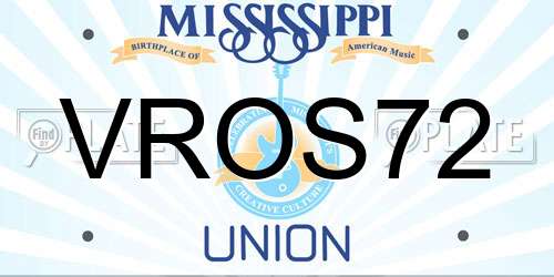 VROS72 Mississippi License Plate