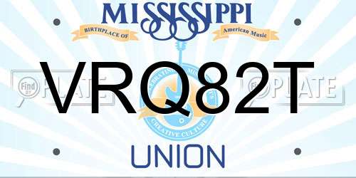 VRQ82T Mississippi License Plate