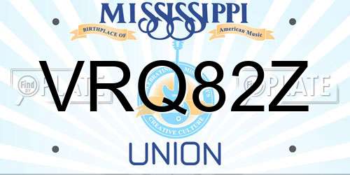VRQ82Z Mississippi License Plate
