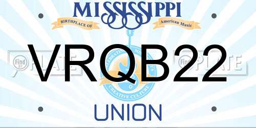 VRQB22 Mississippi License Plate
