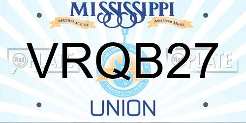 VRQB27 Mississippi License Plate