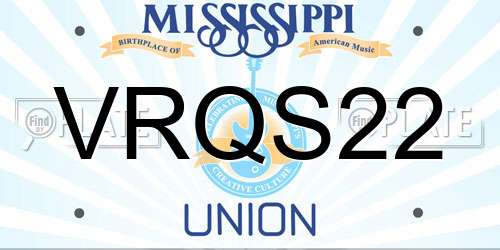 VRQS22 Mississippi License Plate