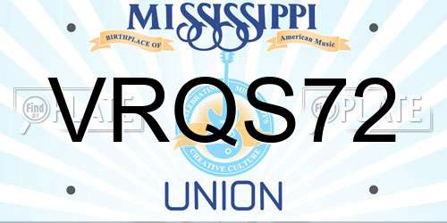 VRQS72 Mississippi License Plate