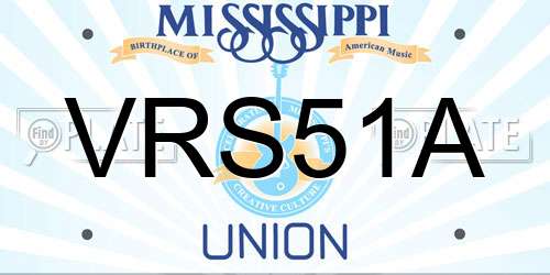 VRS51A Mississippi License Plate