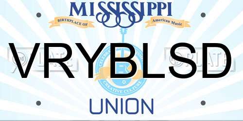 VRYBLSD Mississippi License Plate