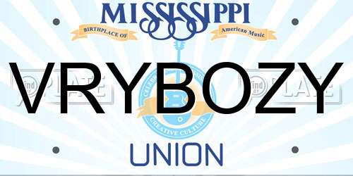 VRYBOZY Mississippi License Plate
