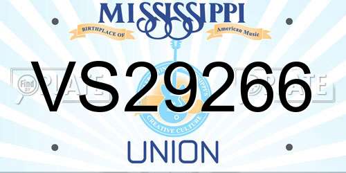 VS29266 Mississippi License Plate