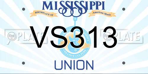 VS313 Mississippi License Plate