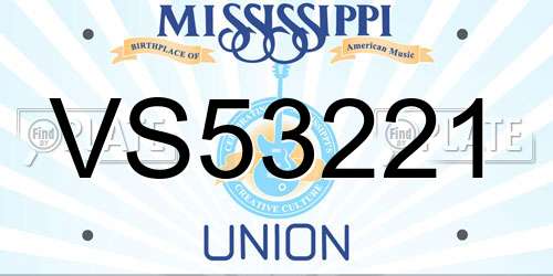 VS53221 Mississippi License Plate