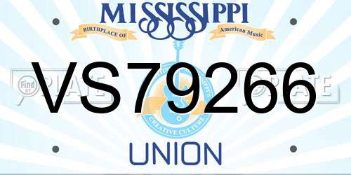 VS79266 Mississippi License Plate