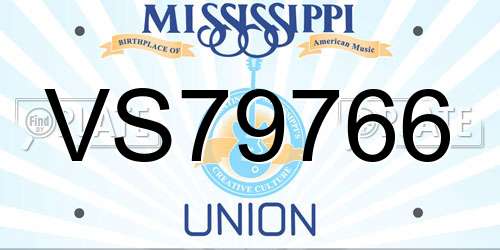 VS79766 Mississippi License Plate