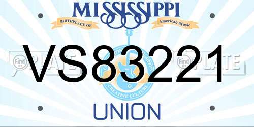 VS83221 Mississippi License Plate