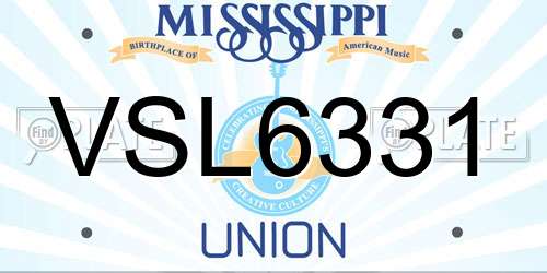 VSL6331 Mississippi License Plate
