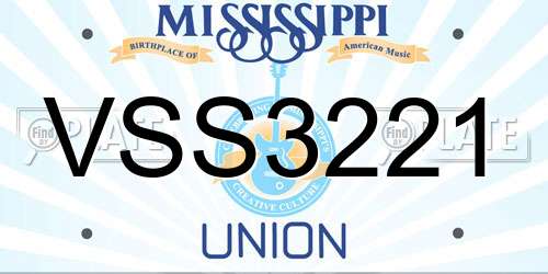VSS3221 Mississippi License Plate