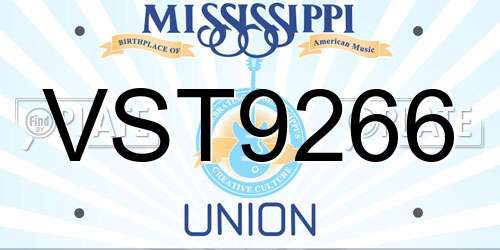 VST9266 Mississippi License Plate