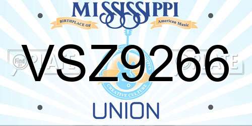 VSZ9266 Mississippi License Plate