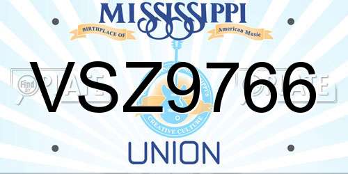 VSZ9766 Mississippi License Plate
