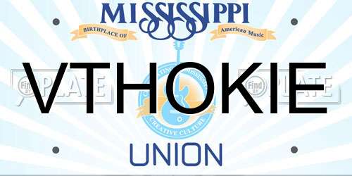 VTHOKIE Mississippi License Plate