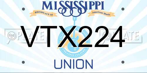 VTX224 Mississippi License Plate