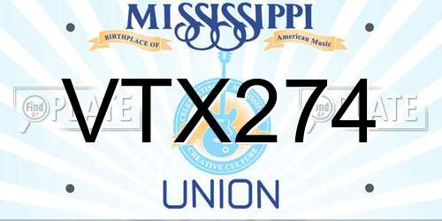 VTX274 Mississippi License Plate