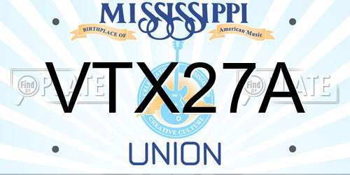 VTX27A Mississippi License Plate
