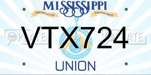 VTX724 Mississippi License Plate