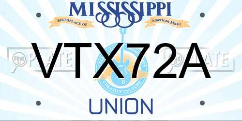 VTX72A Mississippi License Plate