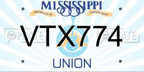 VTX774 Mississippi License Plate