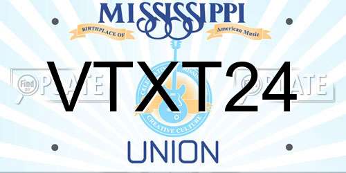VTXT24 Mississippi License Plate