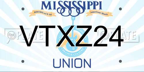 VTXZ24 Mississippi License Plate