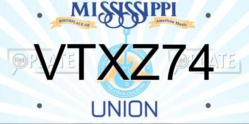 VTXZ74 Mississippi License Plate