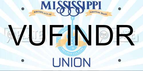 VUFINDR Mississippi License Plate