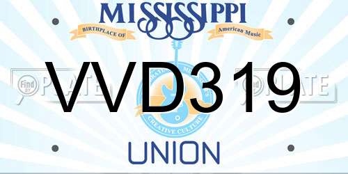 VVD319 Mississippi License Plate