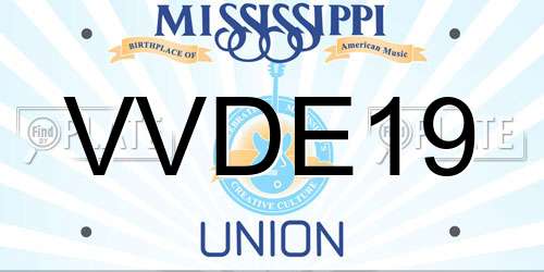 VVDE19 Mississippi License Plate