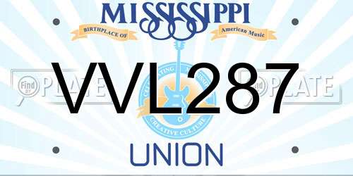 VVL287 Mississippi License Plate