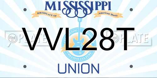 VVL28T Mississippi License Plate