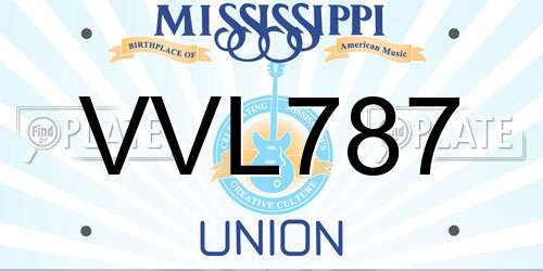 VVL787 Mississippi License Plate
