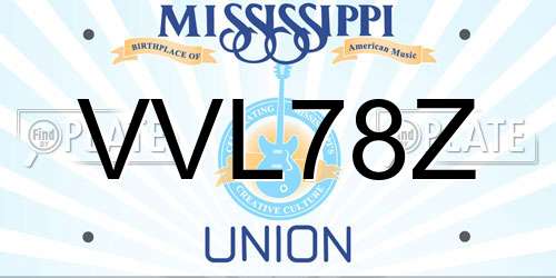 VVL78Z Mississippi License Plate