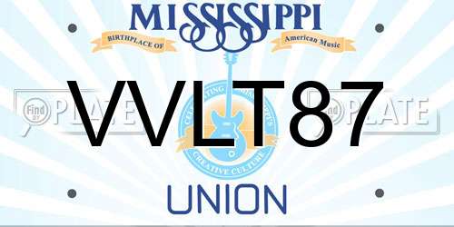 VVLT87 Mississippi License Plate