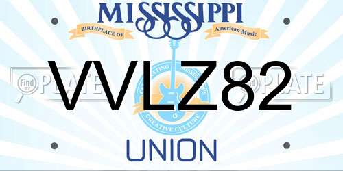 VVLZ82 Mississippi License Plate