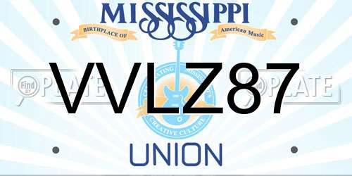 VVLZ87 Mississippi License Plate