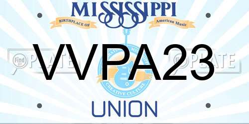 VVPA23 Mississippi License Plate