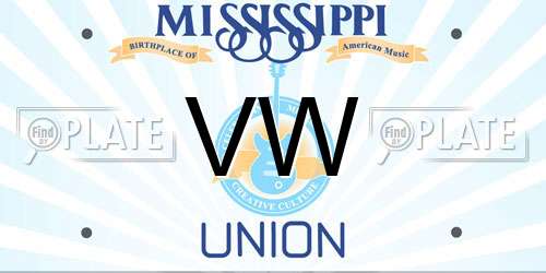 VW Mississippi License Plate