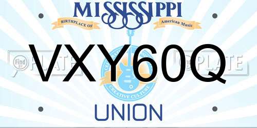 VXY60Q Mississippi License Plate