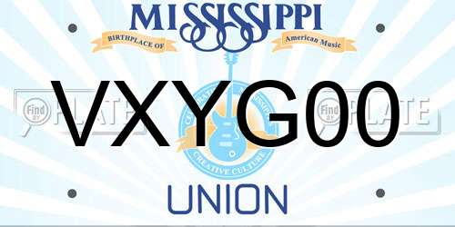 VXYG00 Mississippi License Plate