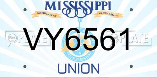 VY6561 Mississippi License Plate