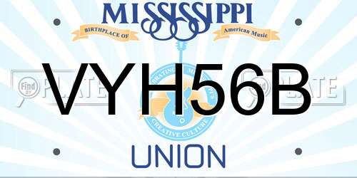 VYH56B Mississippi License Plate