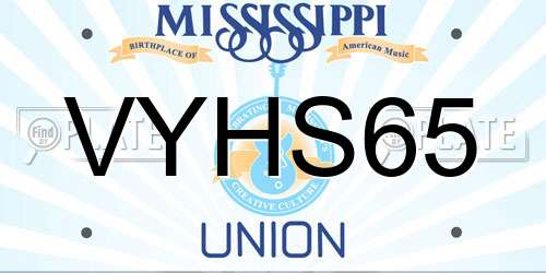 VYHS65 Mississippi License Plate