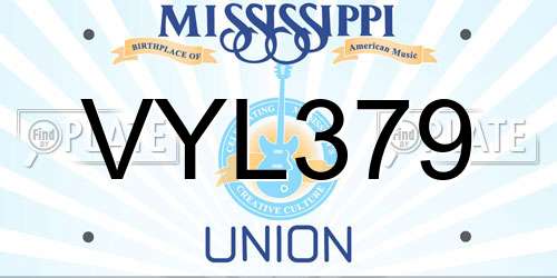 VYL379 Mississippi License Plate